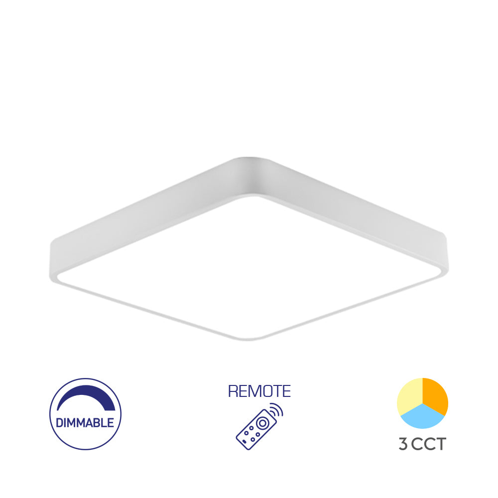 Luminária de Teto Braytron Blade Quadrada 45W Branca com Controle Remoto | Iluminação Regulável