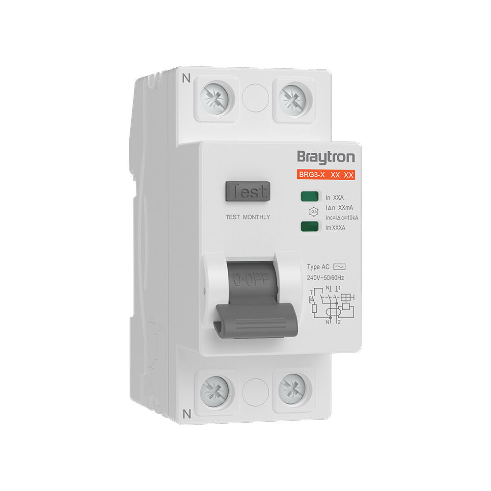 BRAYTRON-DIFERENCIAL-2P-40A-300mA 10KA RCCB
