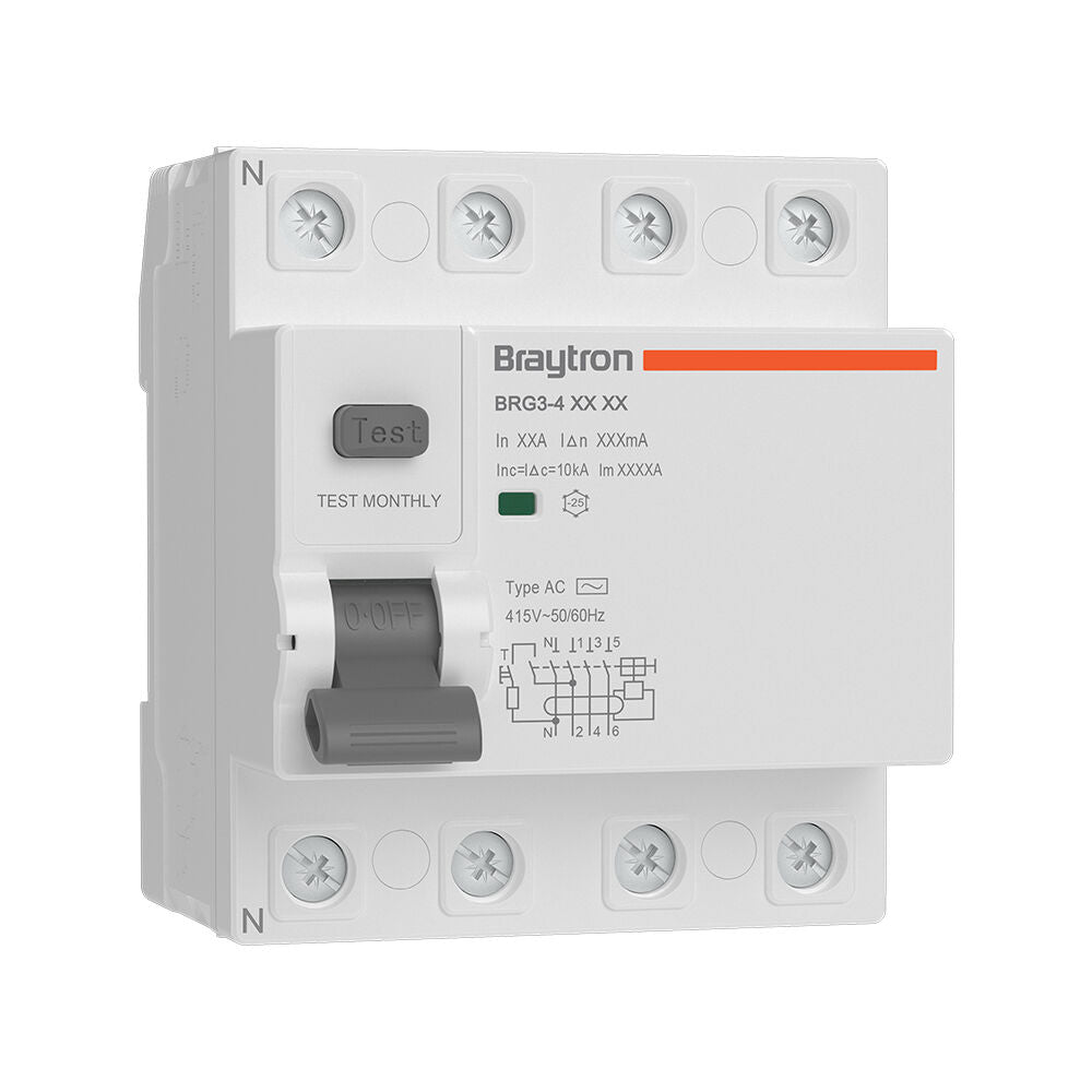BRAYTRON-DIFERENCIAL-4P-80A-300mA 10KA RCCB