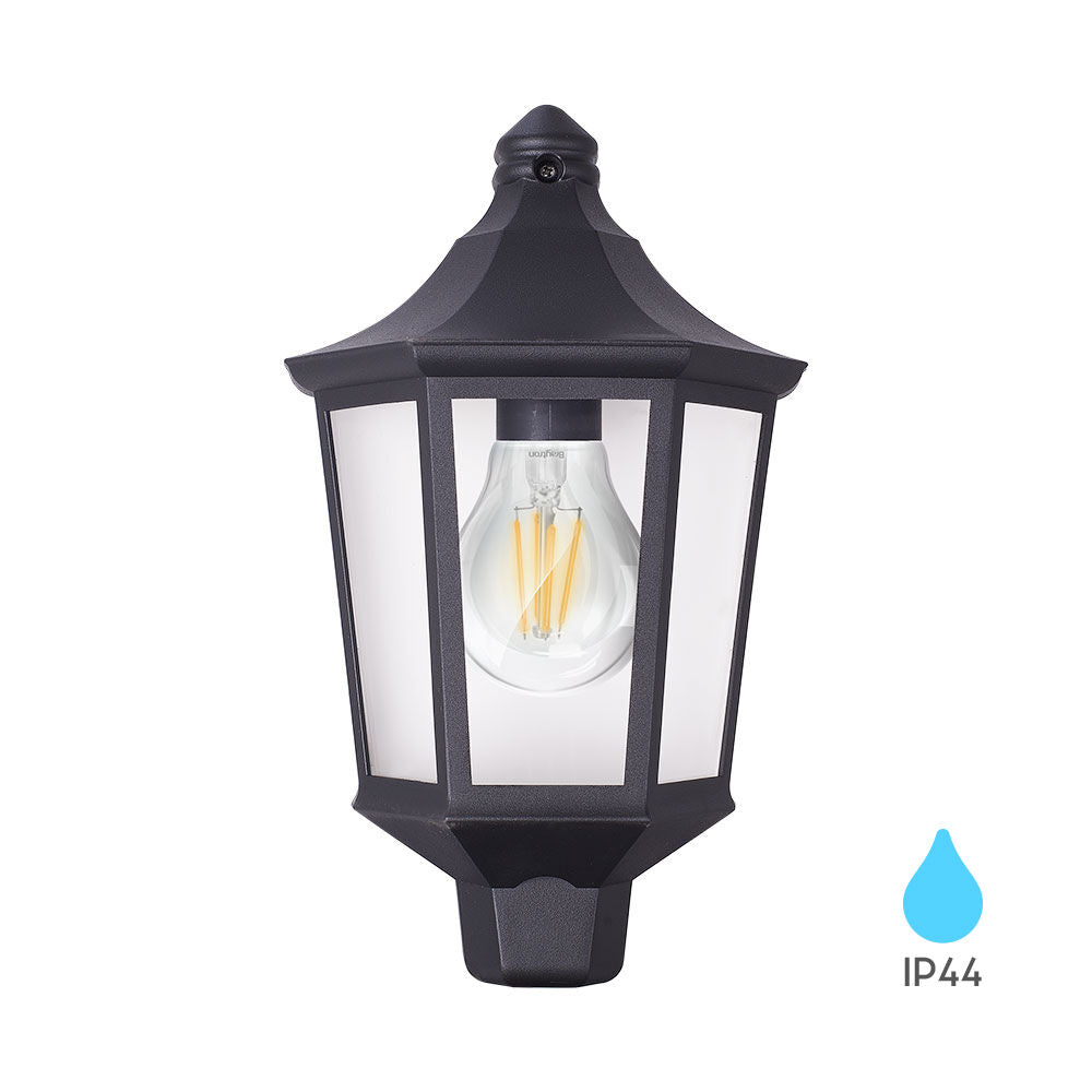Luminária de Parede Braytron Dublin Preta 1xE27 IP44 | Iluminação Externa