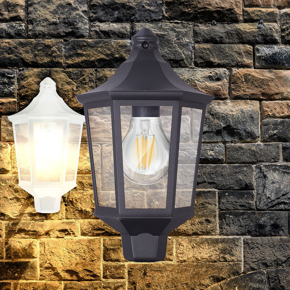 Luminária de Parede Braytron Dublin Preta 1xE27 IP44 | Iluminação Externa