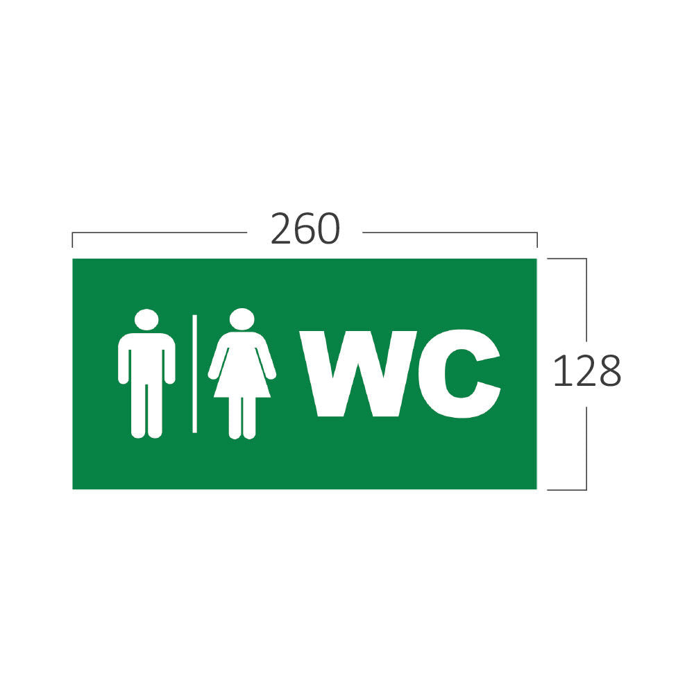 Sinal de Saída para WC em PVC | Placa de Indicação de Banheiro