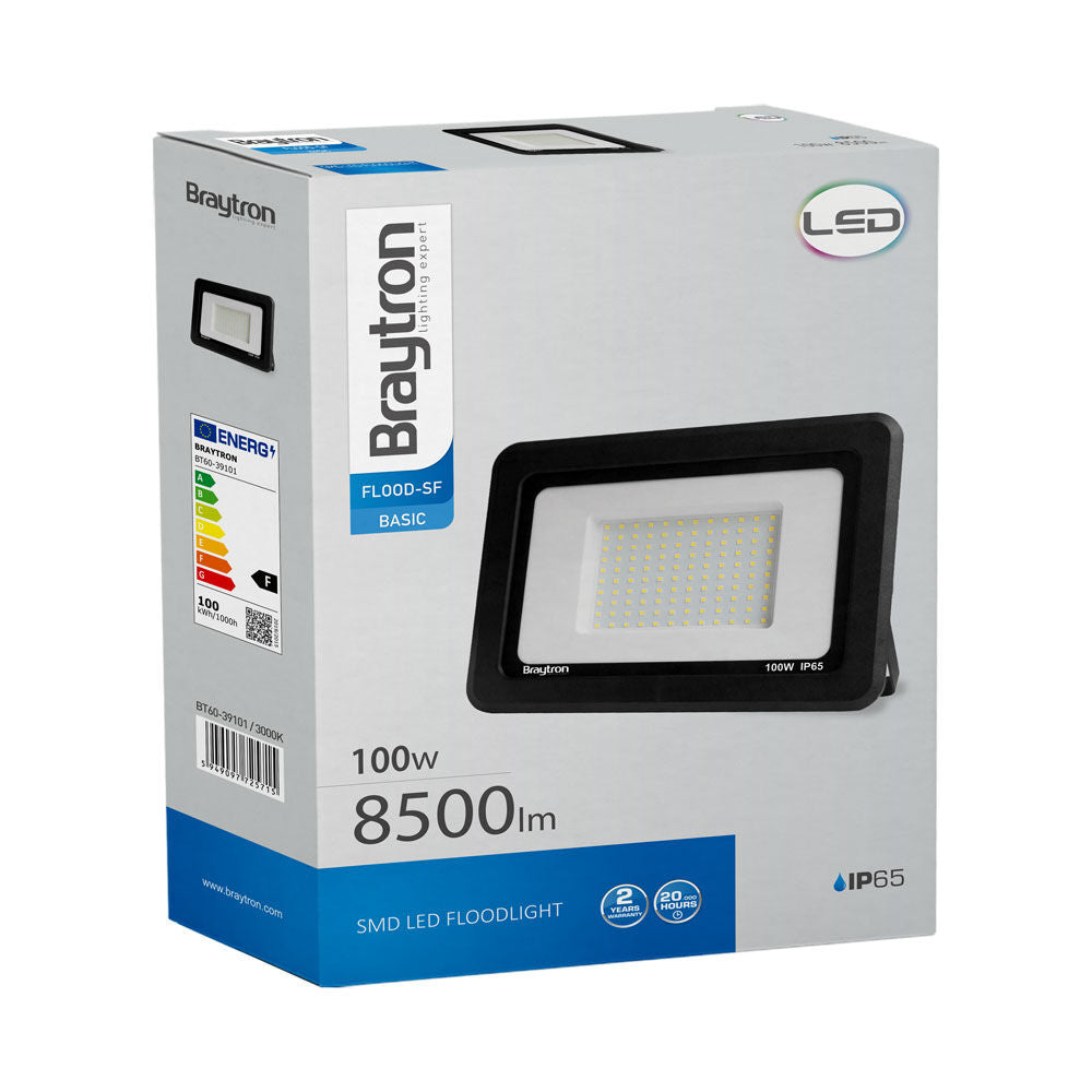 Projetor LED Braytron 100W 4000K | Iluminação Externa à Prova d'Água IP65