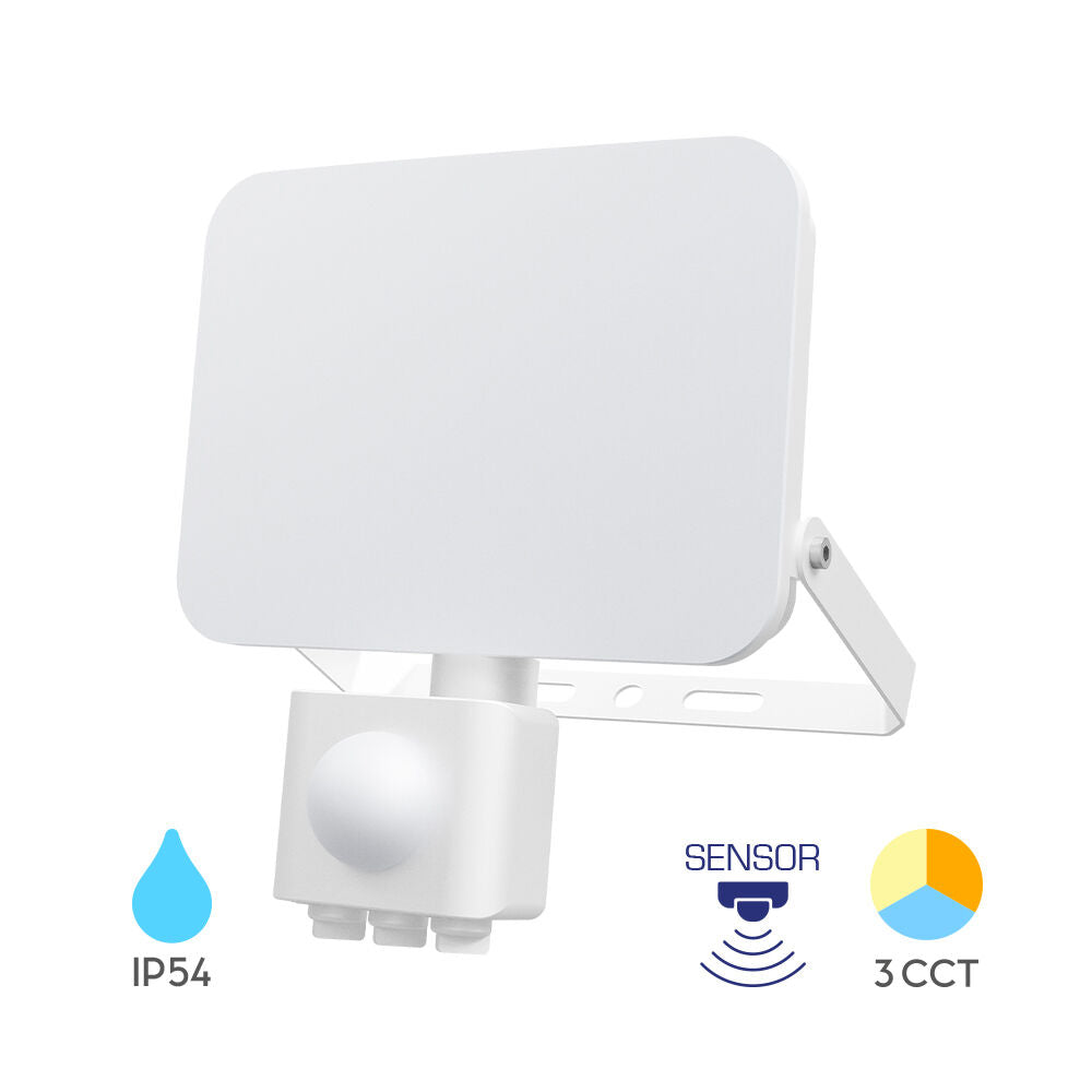 Projetor LED Braytron 30W com Sensor 3 em 1 | Iluminação Externa IP54 com Múltiplos Temperaturas de Cor