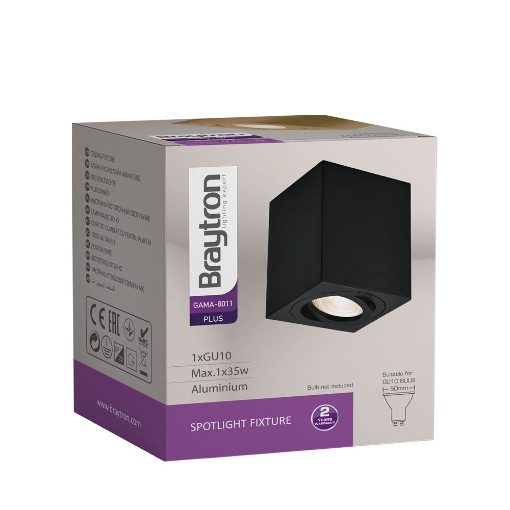 Spot LED Braytron Beta 8012 Quadrado Branco GU10 | Iluminação Direcionada
