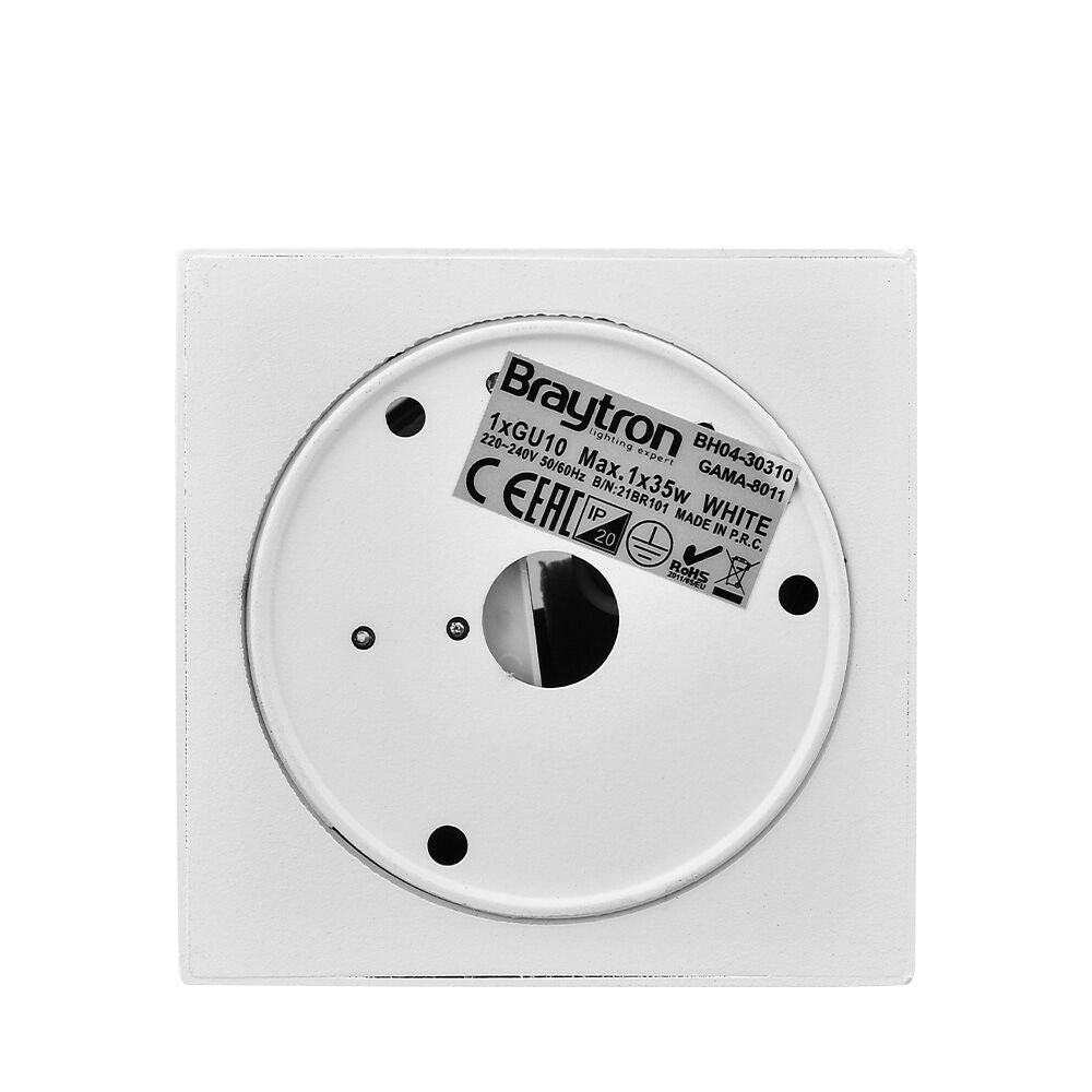 Spot LED Braytron Gama 8011 Quadrado Branco GU10 | Iluminação Direcionada