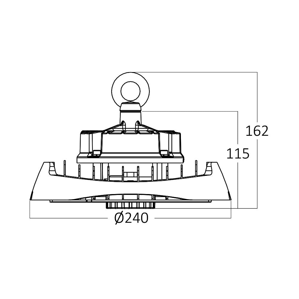 Luminária LED Braytron Hibay 100W 6500K | Iluminação Industrial à Prova d'Água IP65