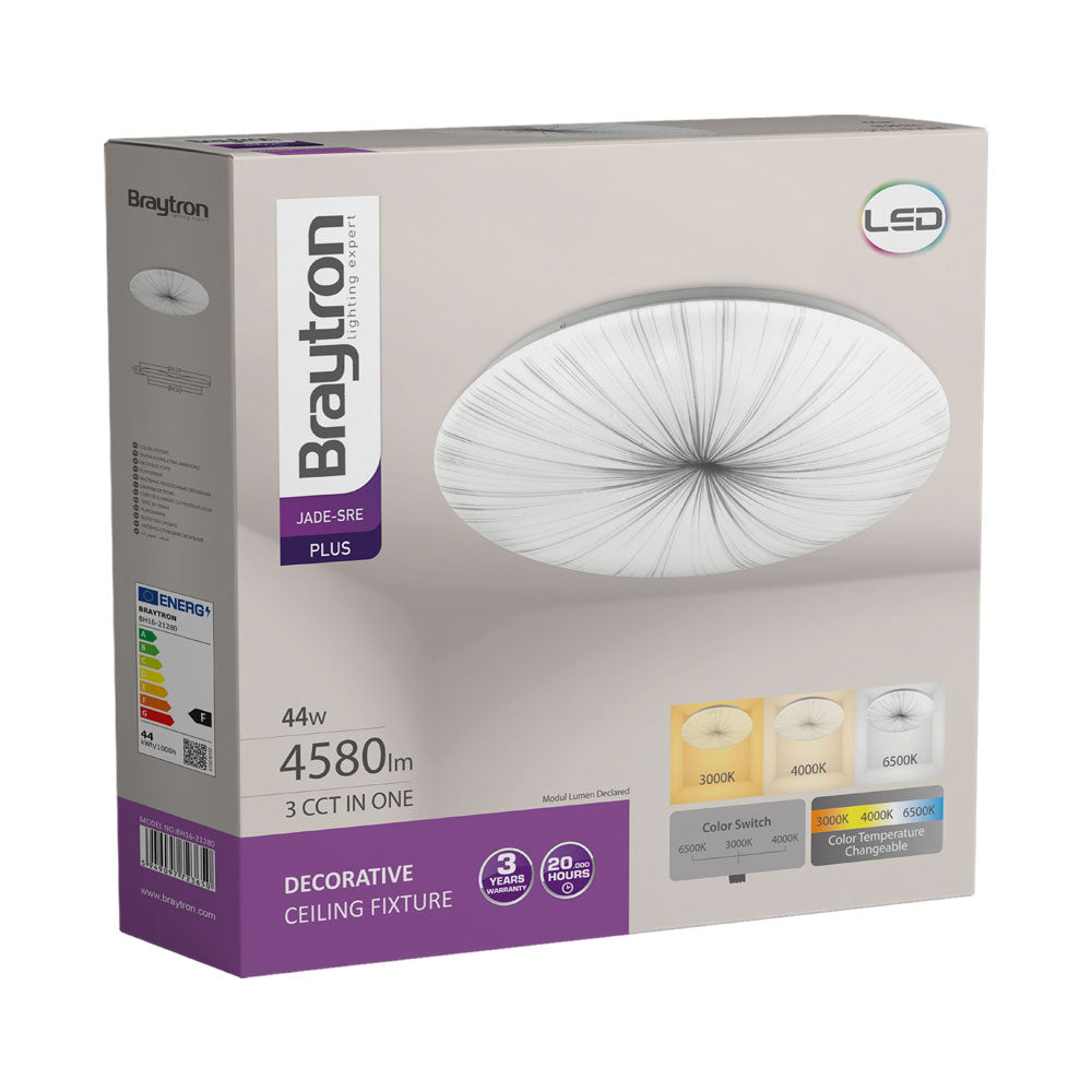 Luminária de Teto Braytron Jade Redonda 44W 3IN1 Diâmetro 510mm | Iluminação Regulável