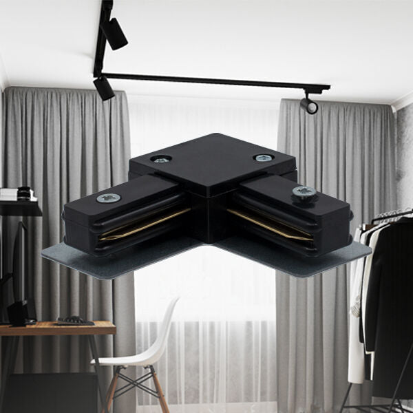 Conector de Trilho Braytron 2WRS Preto para Sistema de Iluminação LED