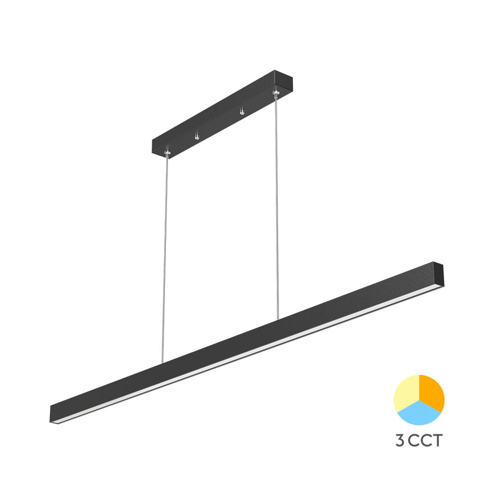 Luminária de Teto Braytron Lina Linear 30W Preta 3IN1 | Iluminação Regulável