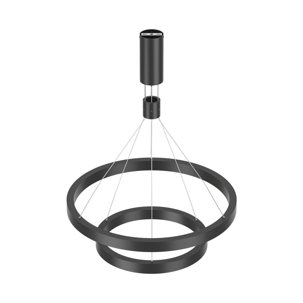 Luminária de Teto Braytron Lina Pendente Redonda 65W Preta 3IN1 | Iluminação Regulável