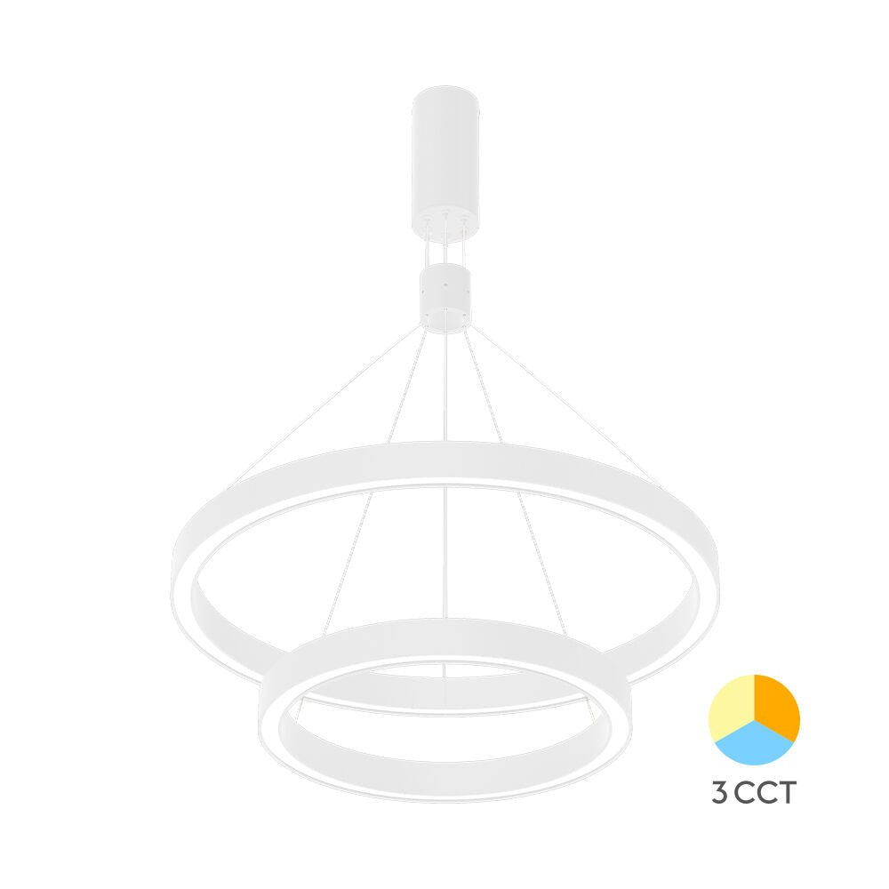 Luminária de Teto Braytron Lina Pendente Redonda 65W Branca 3IN1 | Iluminação Regulável