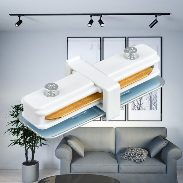 Conector Intermediário Braytron 2WRS Branco para Sistema de Trilho de Iluminação LED