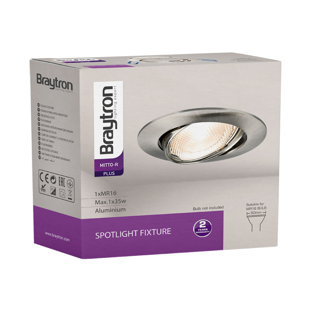 Spot LED Braytron Mitto Redondo Níquel | Iluminação Direcionada