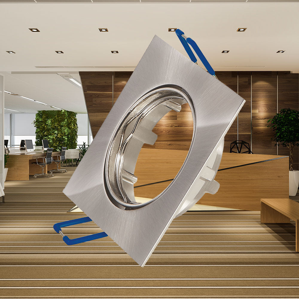 Spot LED Braytron Mitto Quadrado Níquel | Iluminação Direcionada