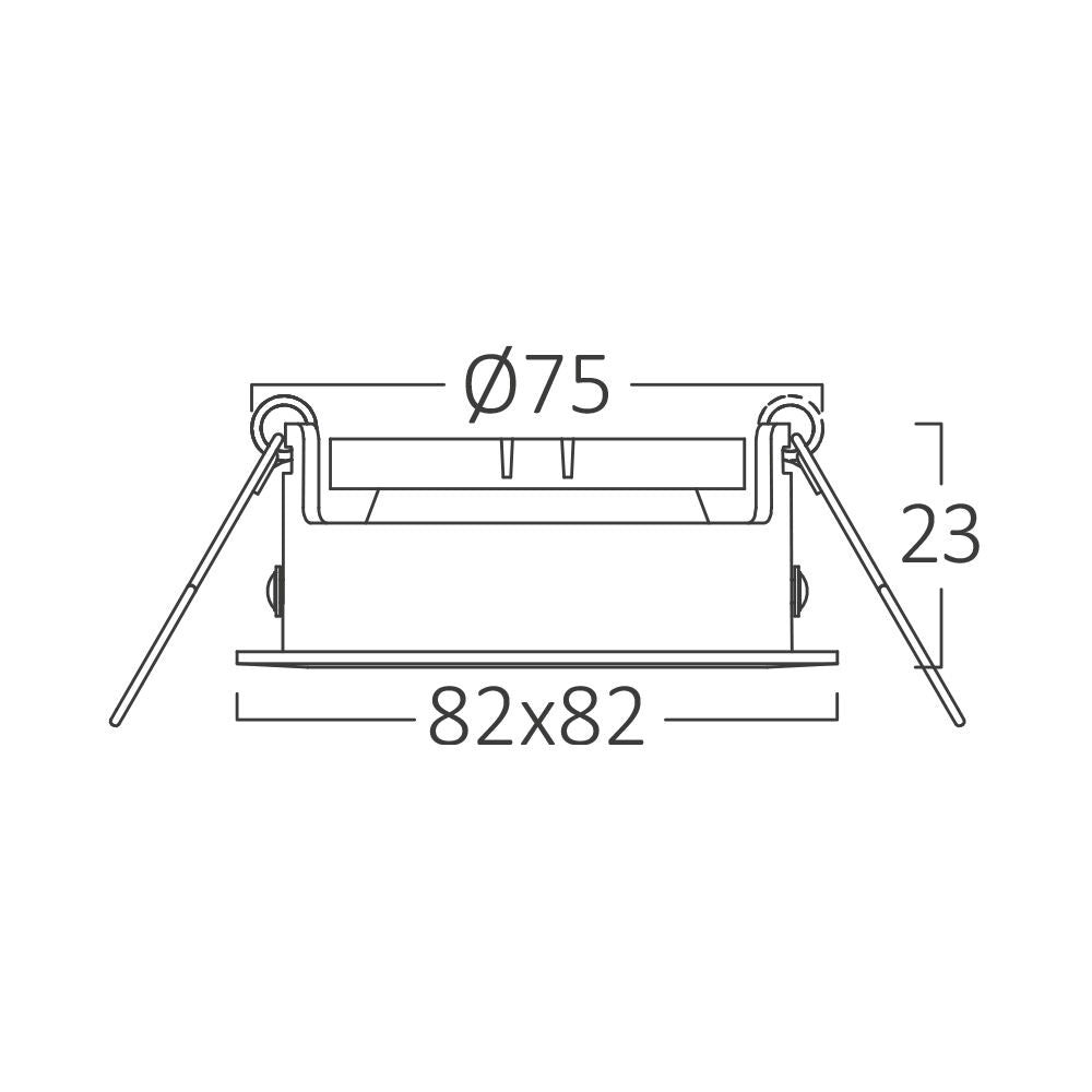 Spot LED Braytron Mitto Quadrado Níquel | Iluminação Direcionada