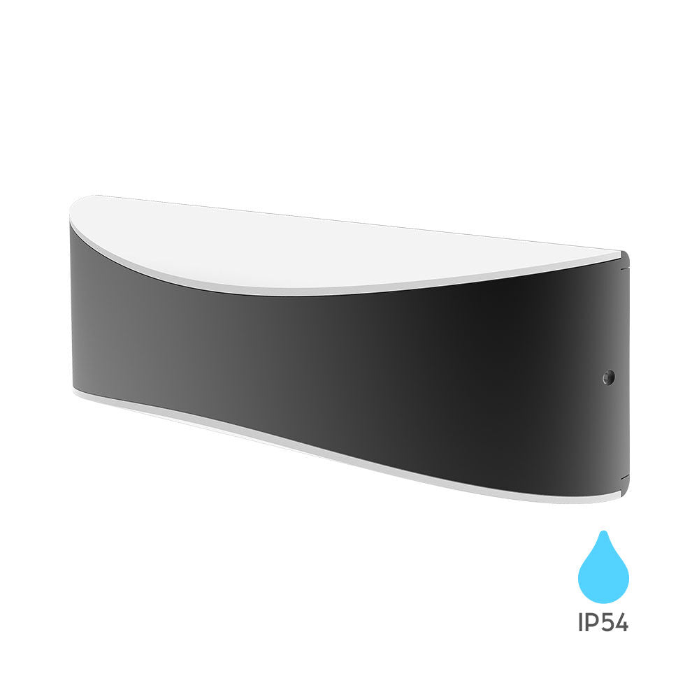 Luminária de Parede Braytron Pirus 10W Preta 3000K IP54 | Iluminação Externa