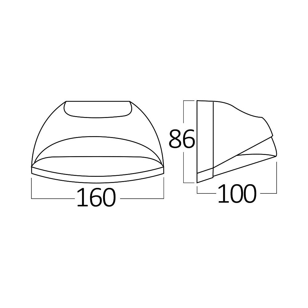 Luminária de Parede Braytron Pirus 7W Preta 3000K IP54 | Iluminação Externa