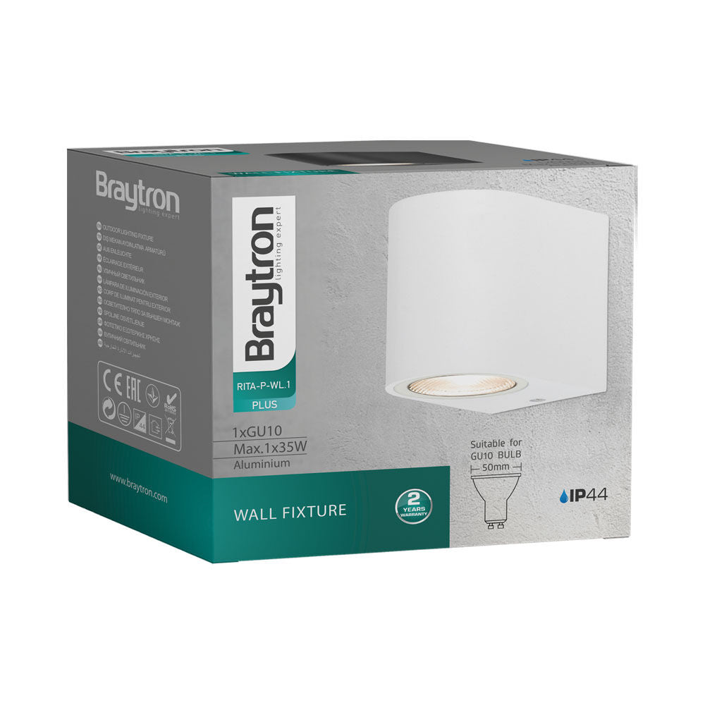 BRAYTRON Luminária de Parede BRY-RITA 1xGU10 Branco IP44 | Iluminação Externa