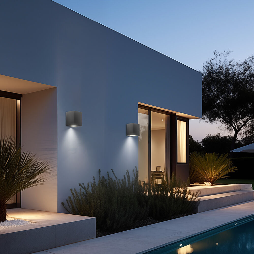 Luminária de Parede Braytron T 1xGU10 Cinza IP44 | Iluminação Externa