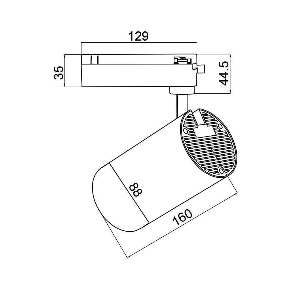 BRAYTRON Spot de Trilho LED BRY-SHOPLINE 30W 4000K Preto | Iluminação com Driver Isolado