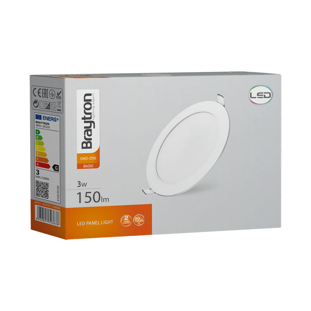 Painel LED Braytron 6W 4" 6500K | Iluminação LED | 100240V