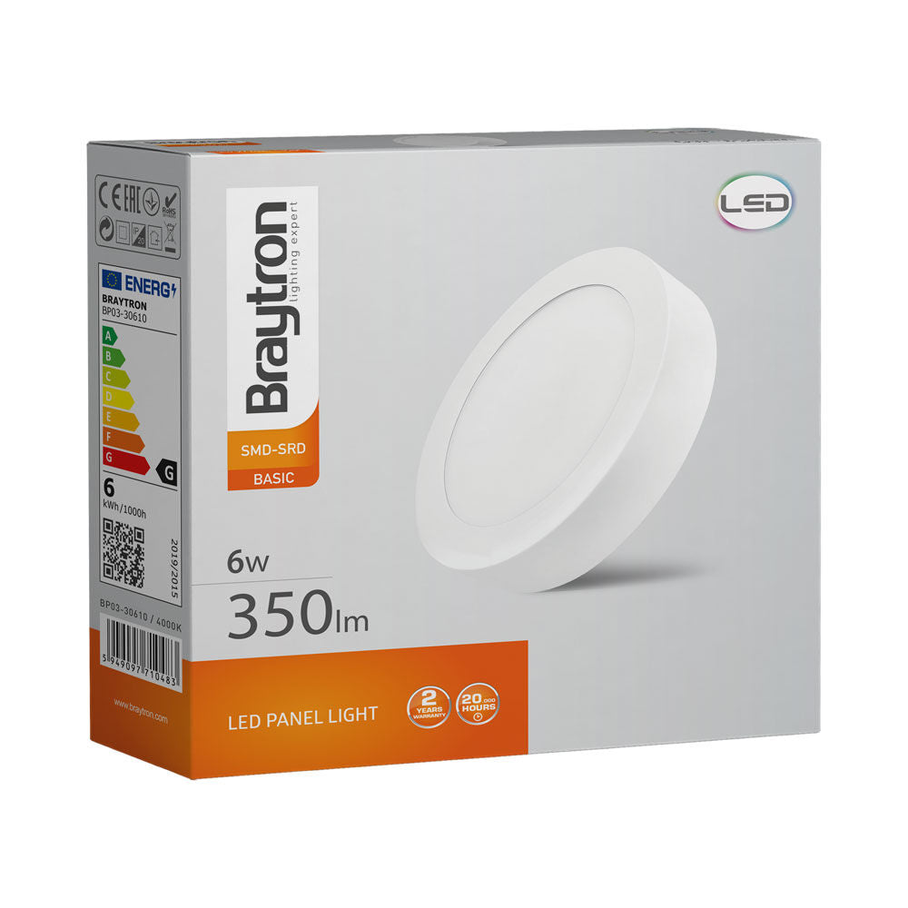 Painel LED Braytron 12W RND 3000K | Iluminação LED