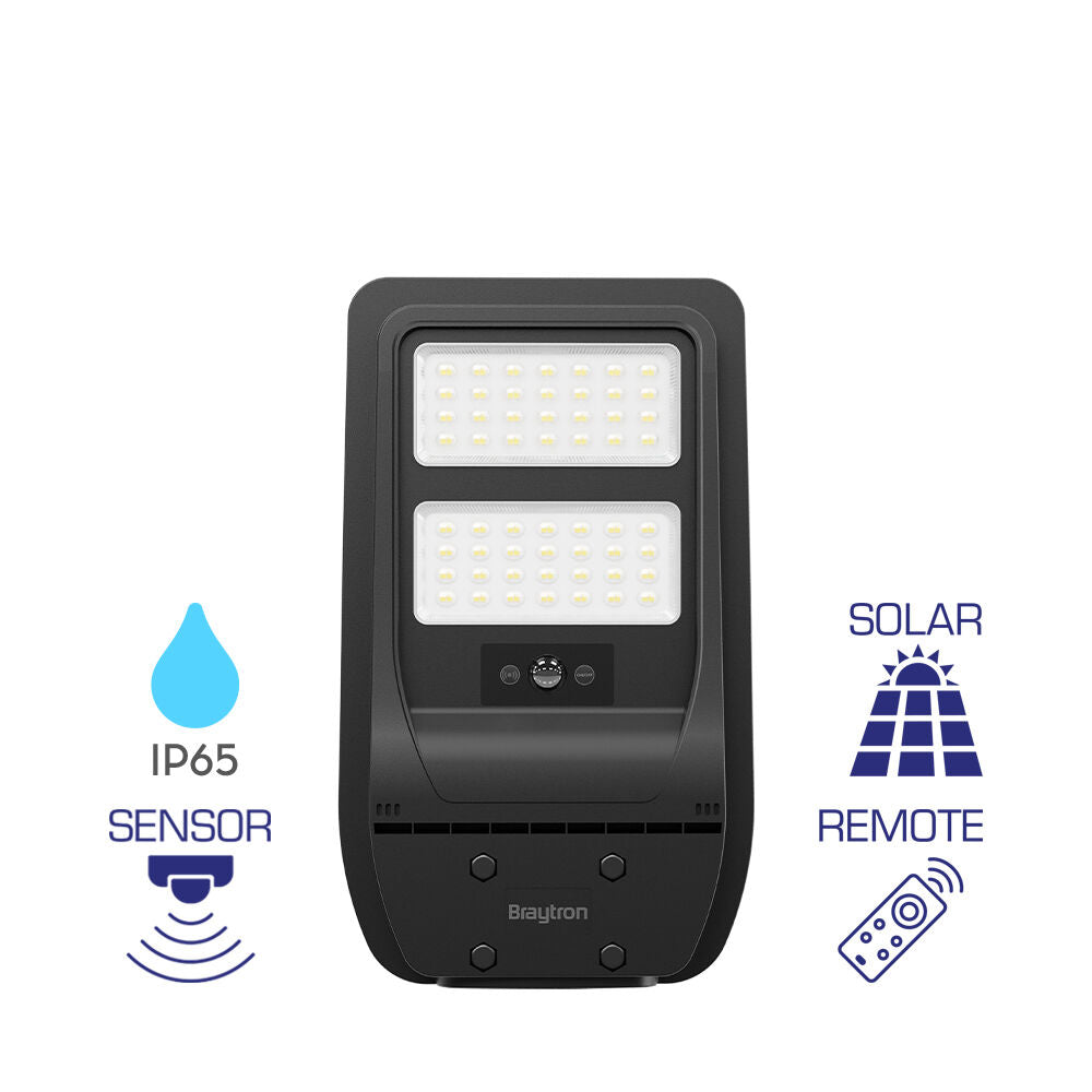 Luminária Solar Braytron ST01 60W | Iluminação Pública LED Solar IP65 6500K
