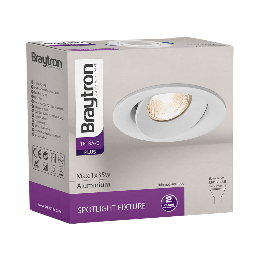 Spot LED Braytron Tetra Redondo Branco | Iluminação Direcionada