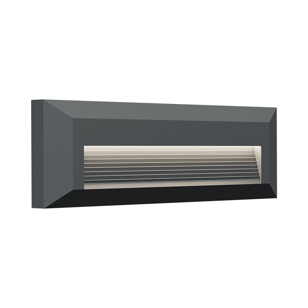 Luminária de Parede Braytron Vekta 5W Retangular Cinza 3em1 IP65 | Iluminação Externa