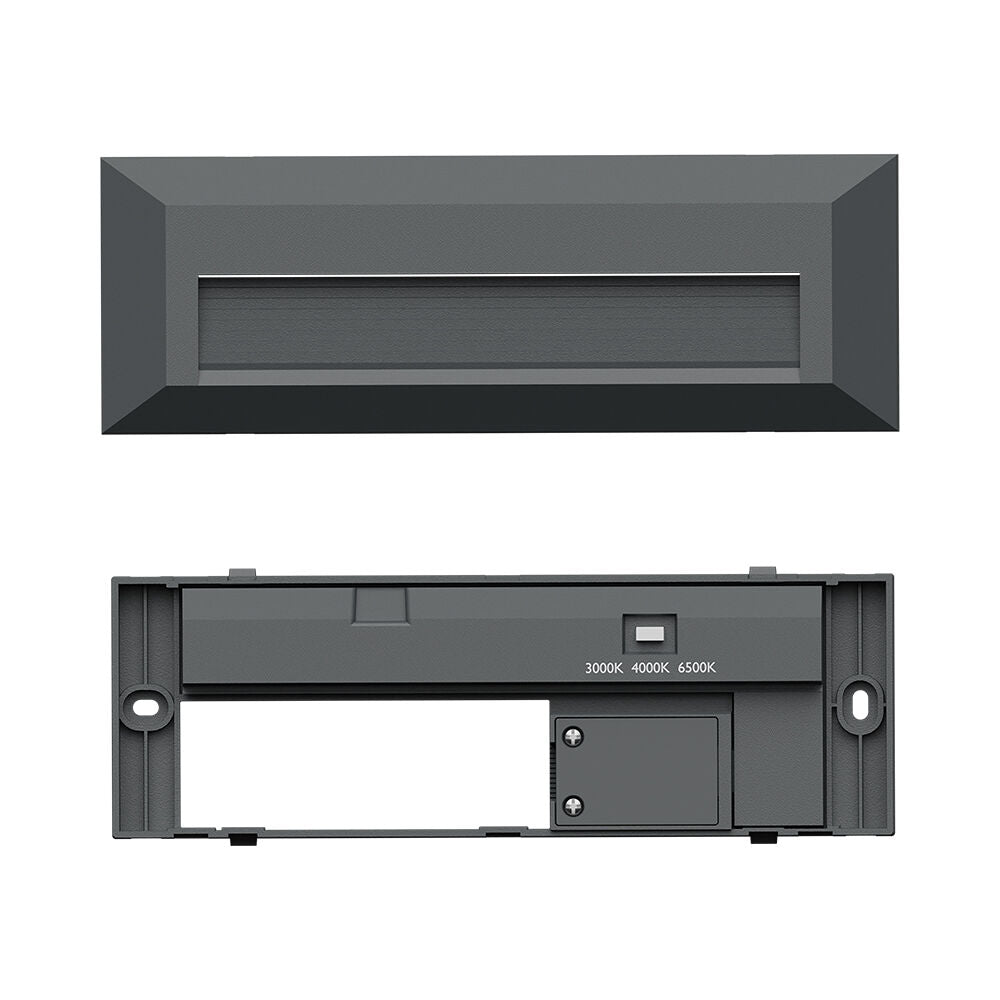 Luminária de Parede Braytron Vekta 5W Retangular Cinza 3em1 IP65 | Iluminação Externa