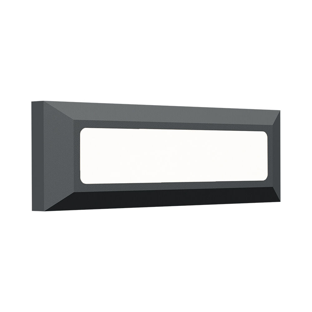 Luminária de Parede Braytron Vekta 5W Retangular Cinza 3em1 IP65 | Iluminação Externa