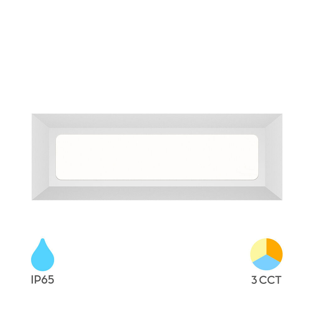 Luminária de Parede Braytron Vekta 5W Retangular Branca 3em1 IP65 | Iluminação Externa