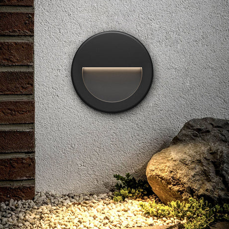 Luminária de Parede Braytron Vekta 3W Redonda Preta 4000K IP65 | Iluminação Externa