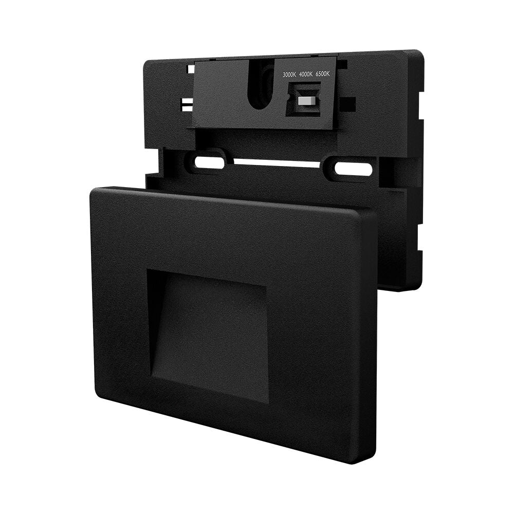 Luminária de Parede Braytron Vekta 3W Quadrada Preta 4000K IP65 | Iluminação Externa