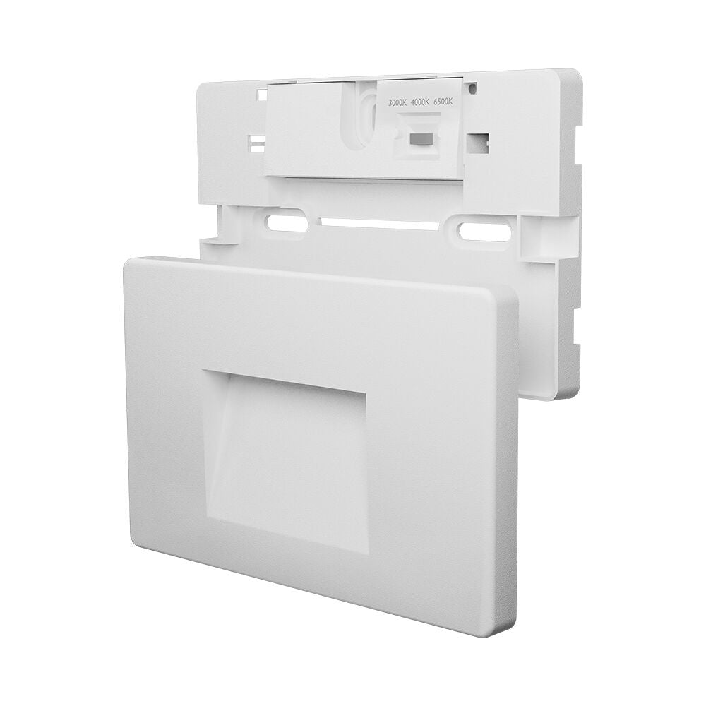 Luminária de Parede Braytron Vekta 3W Quadrada Branca 160lm 3000K IP65 | Iluminação Externa