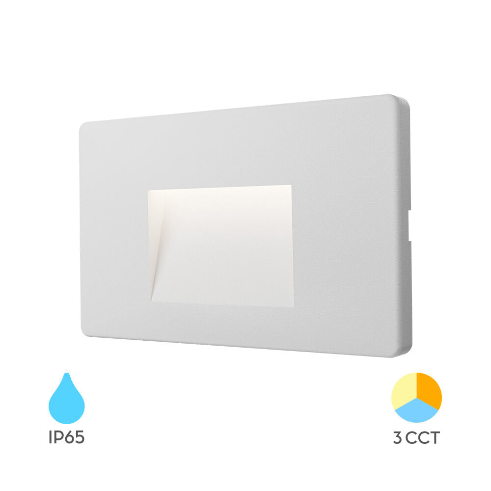 Luminária de Parede Braytron Vekta 3W Quadrada Branca 4000K IP65 | Iluminação Externa