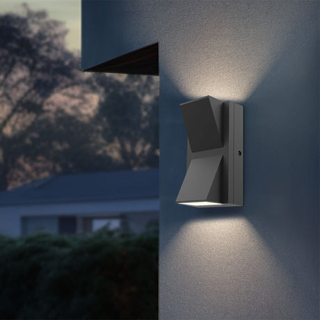 Luminária de Parede Braytron Vekta 2x6W Quadrada Cinza 3em1 IP65 | Iluminação Externa
