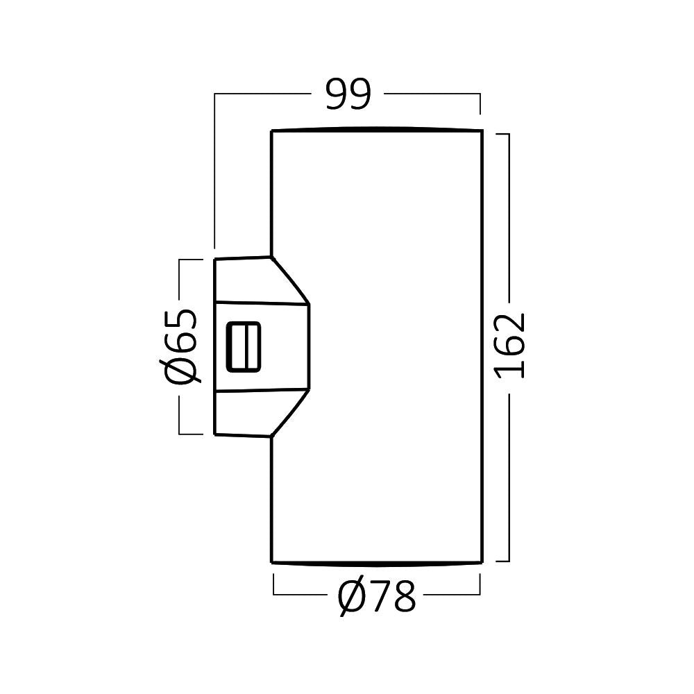 Luminária de Parede Braytron Vekta 2x9W Redonda Preta 1440lm 3000K IP65 | Iluminação Externa