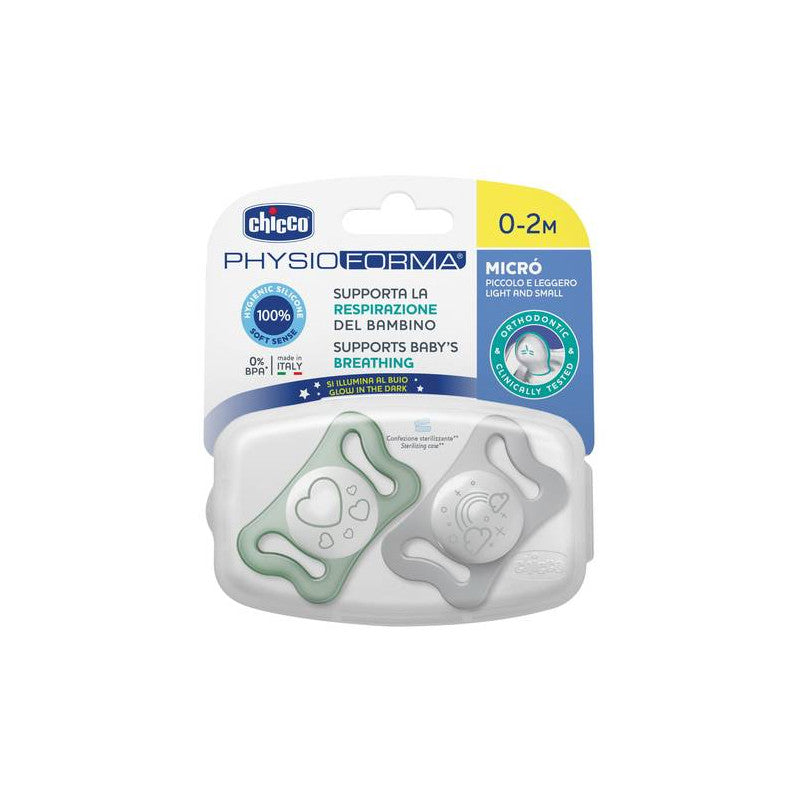 CHICCO CHUPETA PH.LUMIX 2P 0-2M+