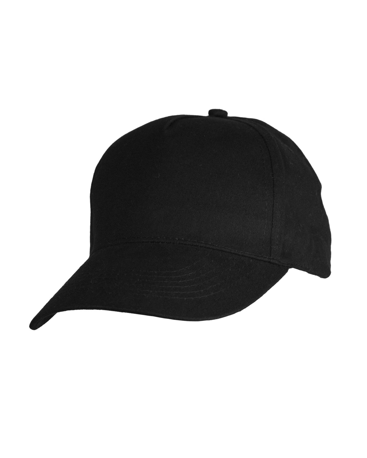 Boné 5 paineis Pala curva, cor Preto