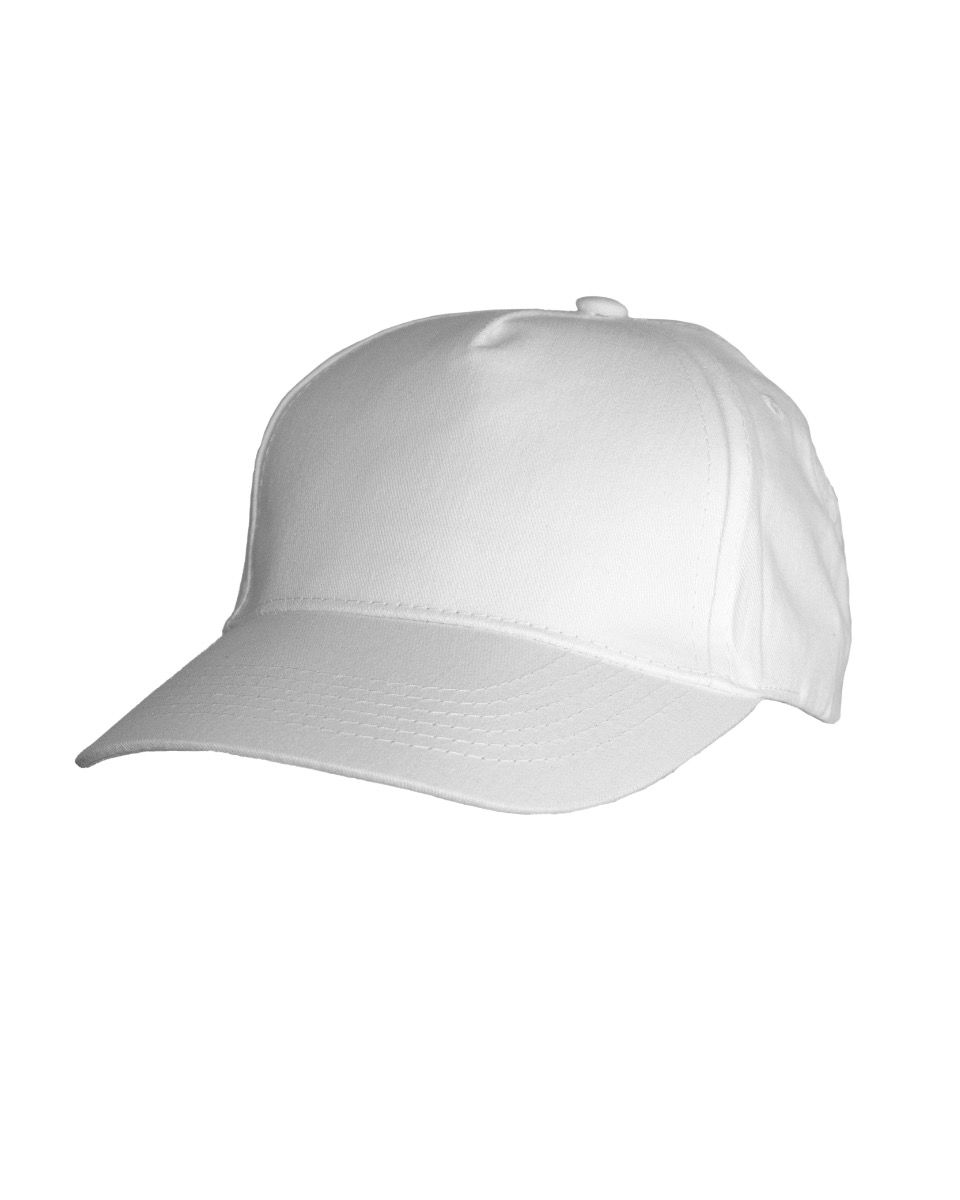 Boné 5 paineis Pala curva, cor Branco
