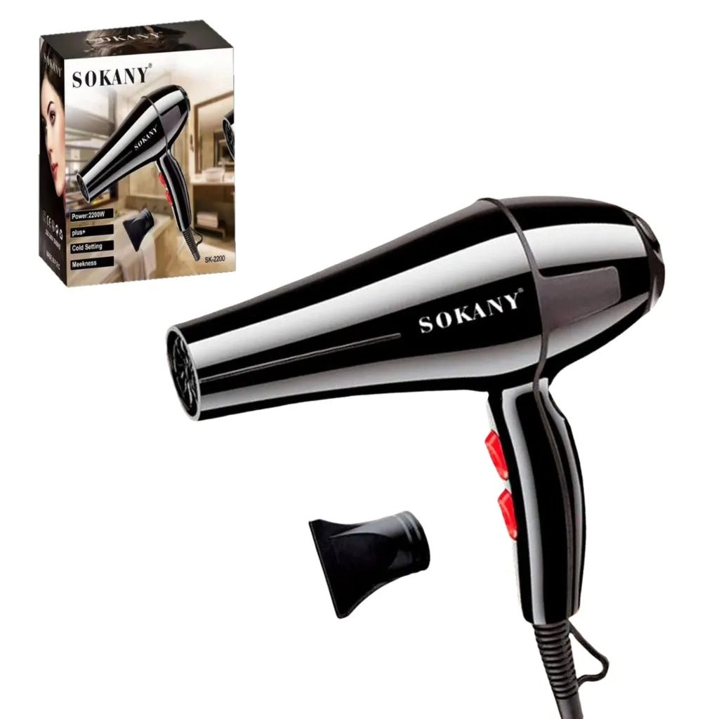 Secador de cabelo elétrico com fio Sokany sk-2200 Potência 2200 watts preto