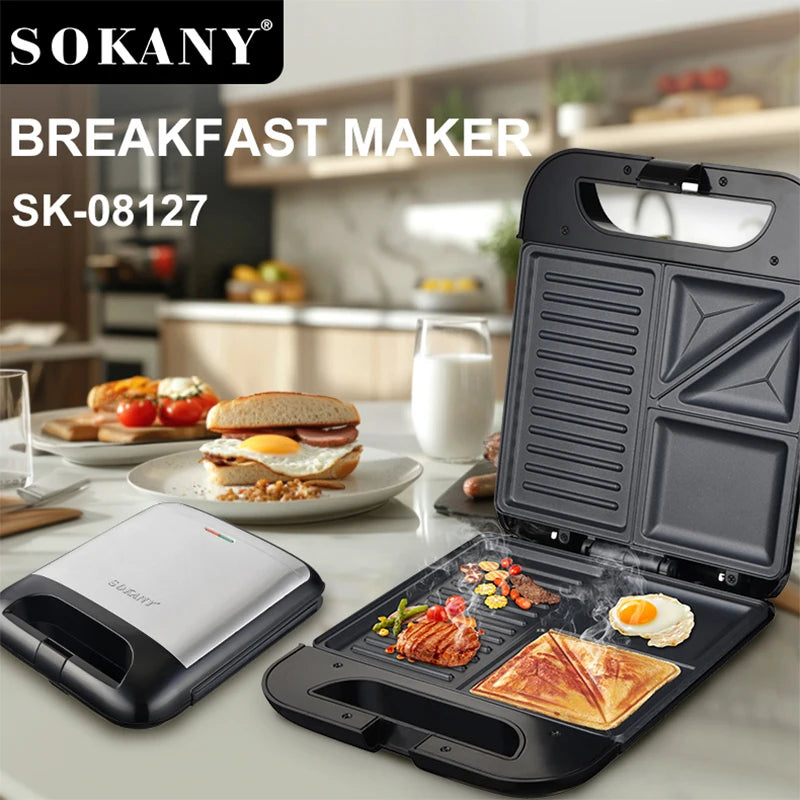 Sokany SK-08127 — Sanduicheira 4 Fatiados 1400 W
