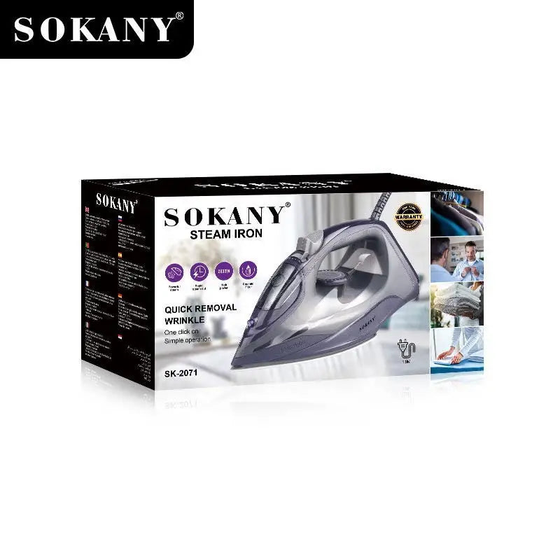 SOKANY SK-2071 Cord & Ferro a vapor sem fio com base de cerâmica e grande tanque de água