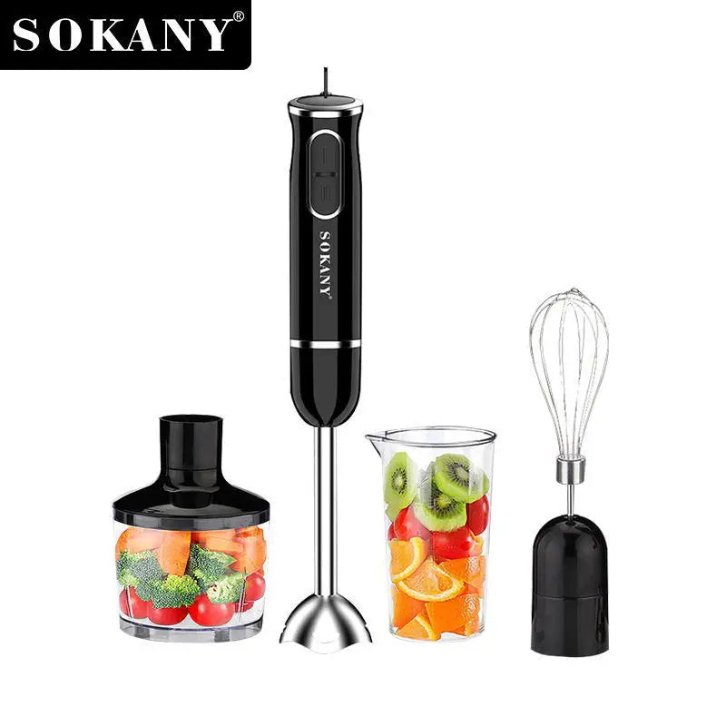 Processador de alimentos multifuncional SOKANY SK-1721-4 com potência de 400 W e lâmina de aço inoxidável 4 em 1