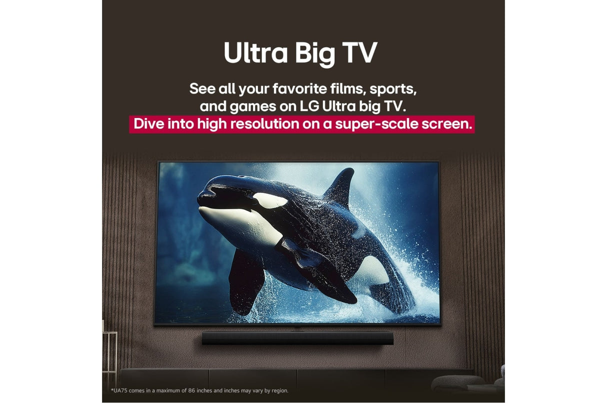 Smart TV 43 polegadas LG UHD AI UA85 4K Controle Remoto Magic com IA HDR10 webOS25 2025