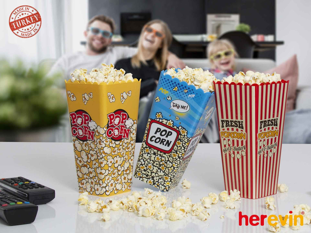 Caixa de pipoca - Vermelho, Amarela, preta, Azul 24 pcs em caixa mestra