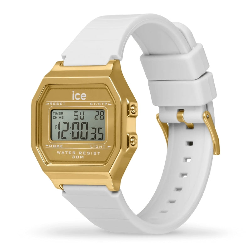 Relógio de pulso ICE Watch digit retro - Metal gold mirror - White - Small