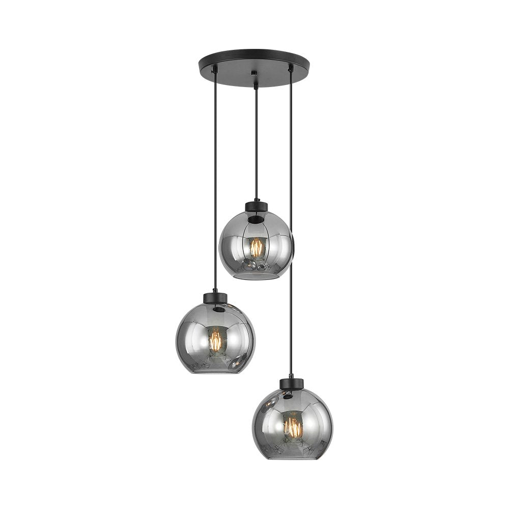 Suspensão 3 lâmpadas E27 BV01-00051 Braytron Luminária de Teto BRY-S005R-3H 3xE27 SMK PENDANT LIGHT